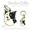 Deluxe Border Collie Tag or Keyring (Black & White - with Patch)
